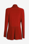 Women Long Sleeve Open Front Drape Cardigan Red