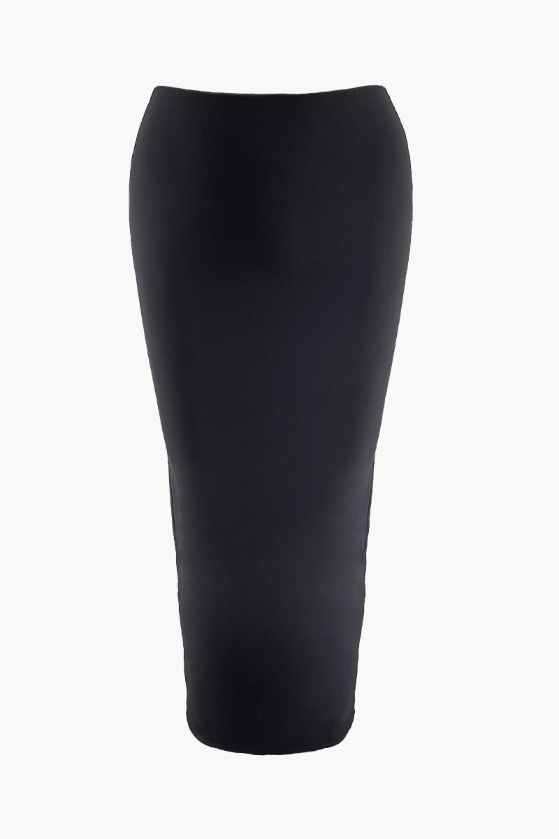 Women's Black Long Slip On Dress or Skirt