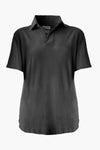 Women's Short Sleeve Black Polo Shirt