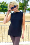 Women's Black Sleeveless Basic Shell Top