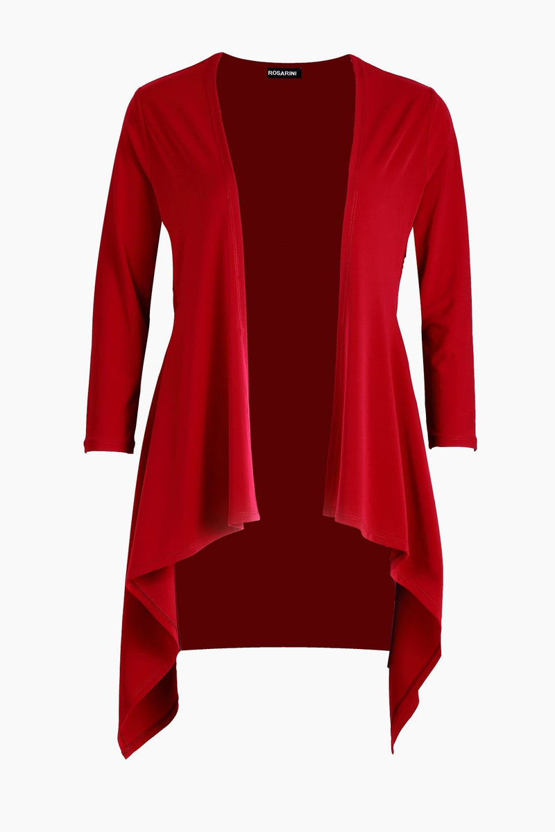 Long Contour Cardigan (Red) - Women's Clothing -ROSARINI