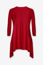Women Open Front Long Sleeve Cardigan Red