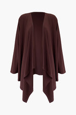 Women's Long Sleeve Open Front Layering Cardigan Chestnut Brown