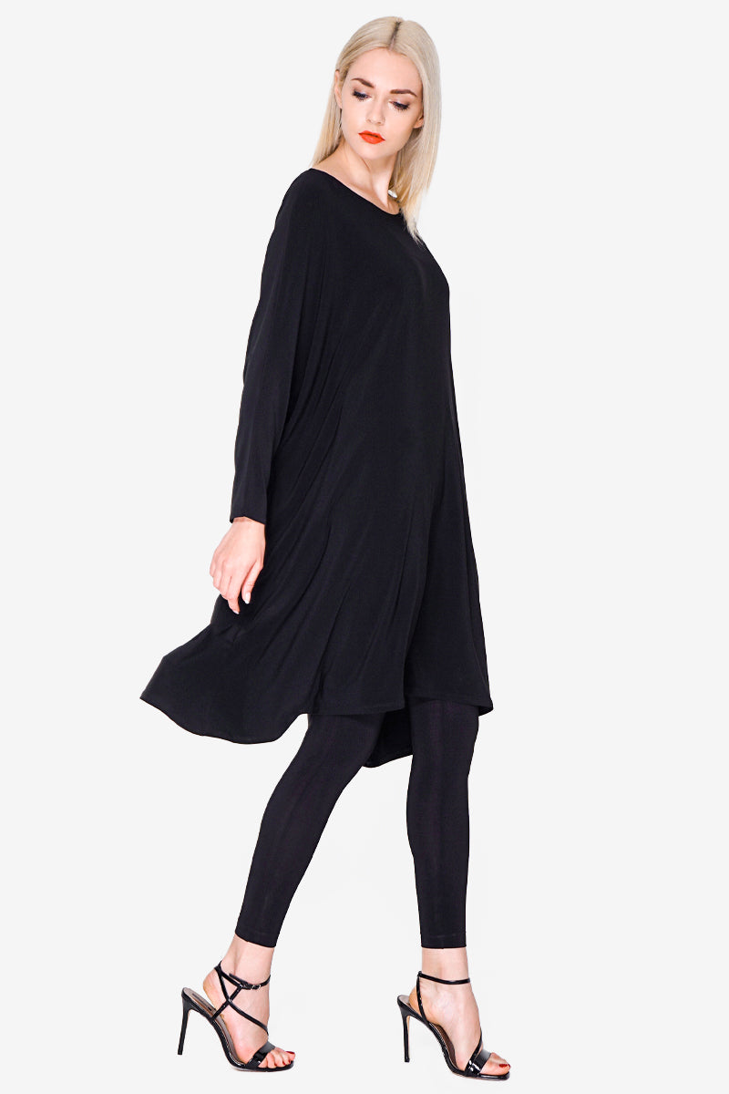 Long Sleeve Oversized Dress Black