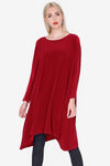 Long Sleeve Oversized Dress Red