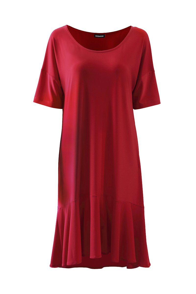 Ruffle Dress (Red) - Women's Clothing -ROSARINI