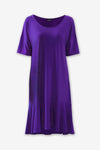 Women's drop waist short sleeve ruffle Purple Dress