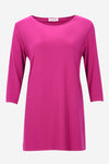 3/4 Sleeve Women's Pink Top with Side Split