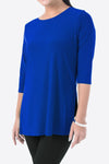 Boat Neck Top with Side Splits - Women's Clothing -ROSARINI