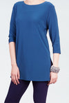 Boat Neck Top with Side Splits - Women's Clothing -ROSARINI