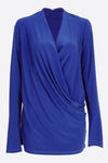 Long Sleeve Crossover Top - Women's Clothing -ROSARINI
