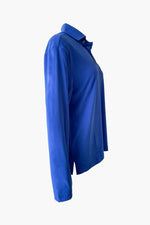 Women's Long Sleeve Blue Polo Top