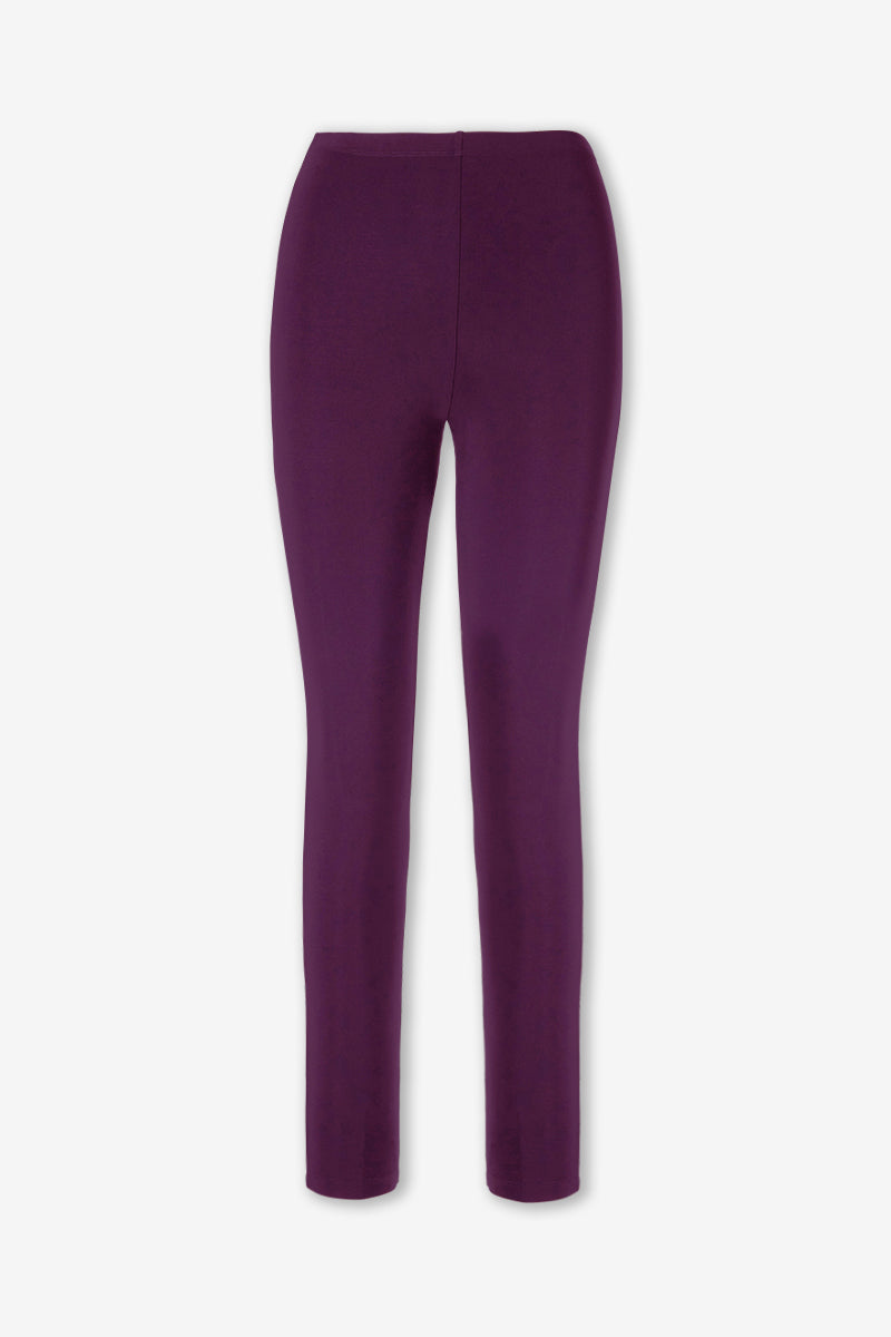 ROSARINI Women's Jersey Slim Pants Elastic Waistband Wine Purple