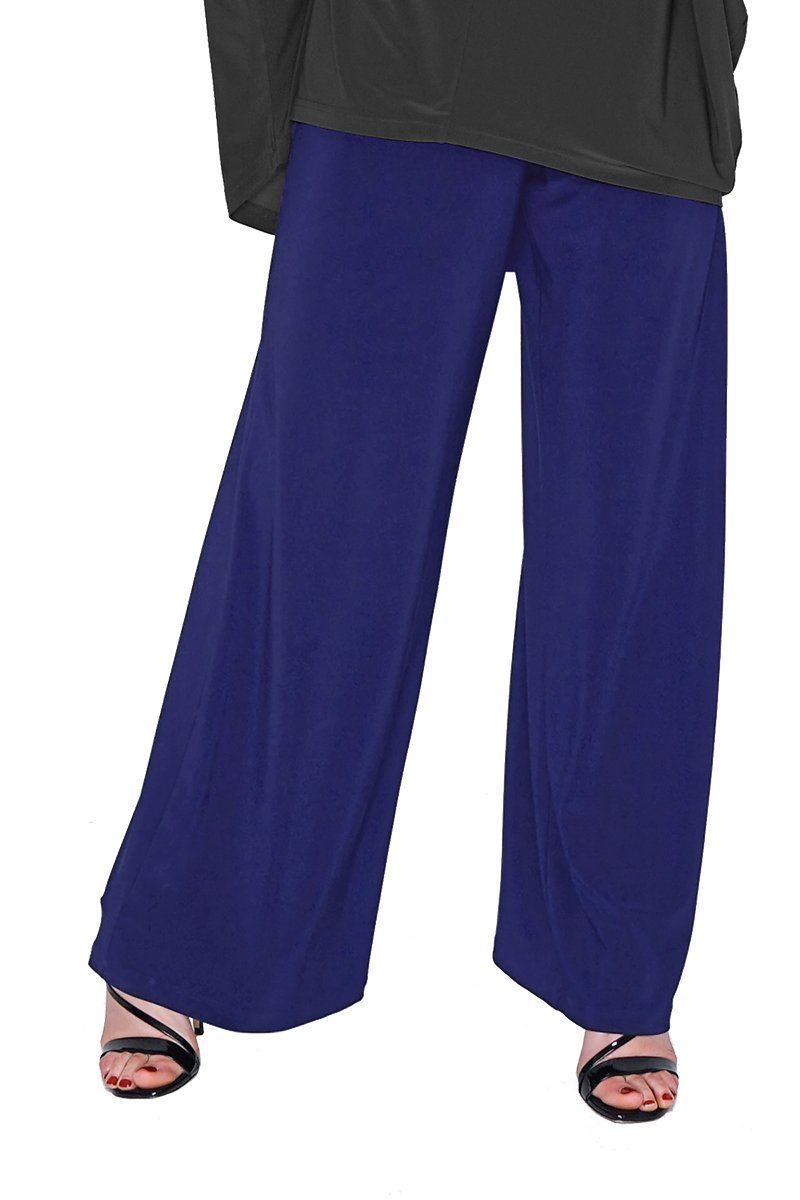 Navy Wide Leg Pants - Women's Clothing -ROSARINI