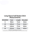 Long Sleeve half Button Shirt - Women's Clothing -ROSARINI