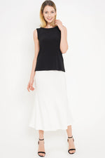 Women's White Mid Length Tulip Skirt