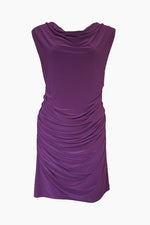 Women's sleeveless gathered dress purple