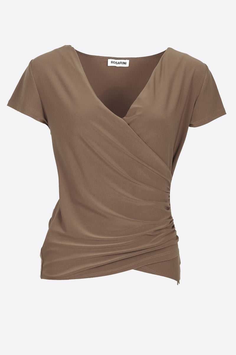 Cap Sleeve Wrap Top - Women's Clothing -ROSARINI