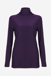 Turtle Neck Top Purple - Women's Clothing -ROSARINI