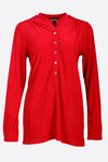 Long Sleeve half Button Shirt - Women's Clothing -ROSARINI
