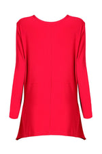Curved Cross Top (Red) - Women's Clothing -ROSARINI