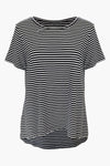 Black & White Stripe High Low T-Shirt